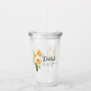 December Birth Month Flower Delilah Personalised Acrylic Tumbler