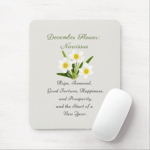 December Birth Month Flower Narcissus Elegant Mouse Mat