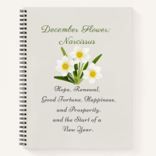 December Birth Month Flower Narcissus Elegant Notebook