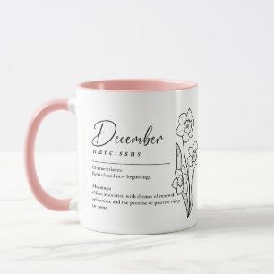 December Birth Month Flower Narcissus Minimalist Mug