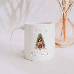 December Birth Month Girl   Monogram  Coffee Mug