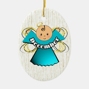 December Birthday Angel Ceramic Tree Decoration