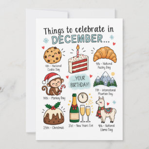 December Birthday Card Born in December Funny