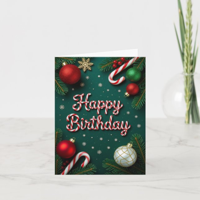 December Birthday card, Christmas Birthday card (Front)