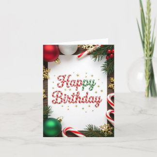 December Birthday card, Christmas Birthday card