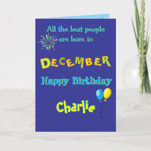 December Birthday Folded Greeting Card
