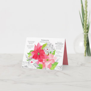 December Birthday Poinsettia Narcissus Birth Month Card