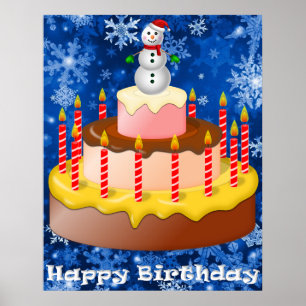 December Birthday Poster