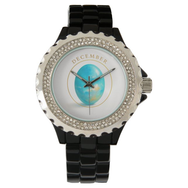 December Birthstone Design – Turquoise & Tanzanite Watch (Front)