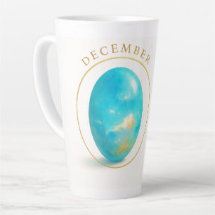 🔹 December Birthstone Magic – Blue Topaz Crystal  Latte Mug