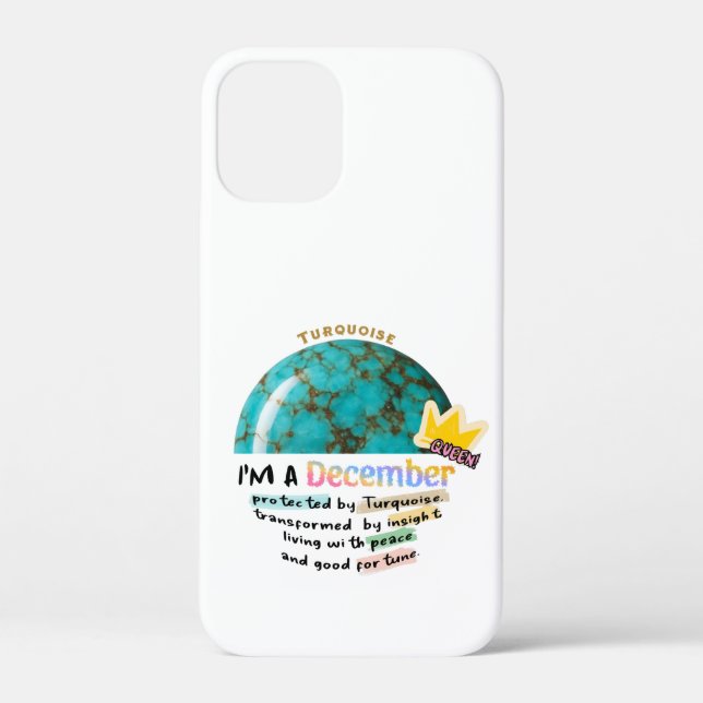 December Birthstone Turquoise Graphic Case-Mate iPhone Case (Back)