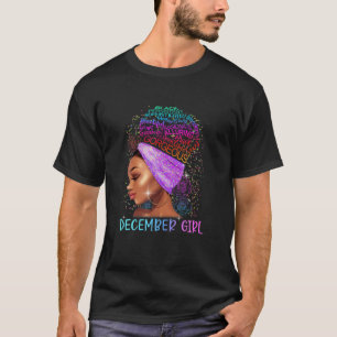 December Black Girl Hair Sagittarius Capricorn Bir T-Shirt