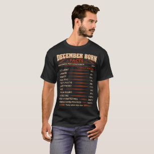 December Born Facts Servings Per Container Tshirt
