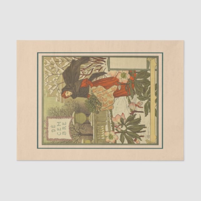 December by Eugene Grasset Tissue Paper (Front)