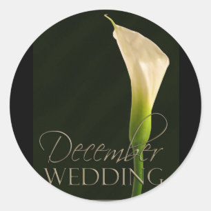 December calla lily wedding stickers