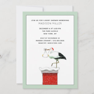 December Christmas Baby Shower Invitation