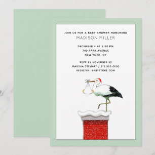 December Christmas Baby Shower Invitation