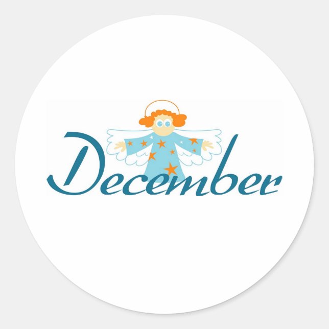 December Classic Round Sticker (Front)