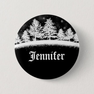 December Company Party Name Tags Black 6 Cm Round Badge