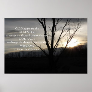 December Evening in Pa Serenity Prayer Poster