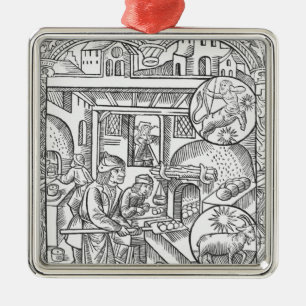 December, from the 'Almanach des Bergers', 1491 Metal Tree Decoration