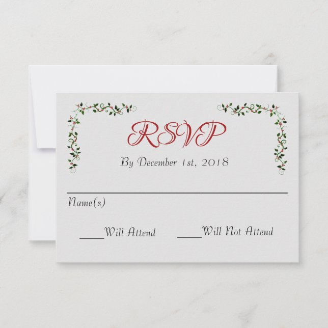 December Holiday Wedding RSVP Reply or Response (Front)