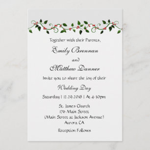 December Holiday Winter Wedding Casual Invitation