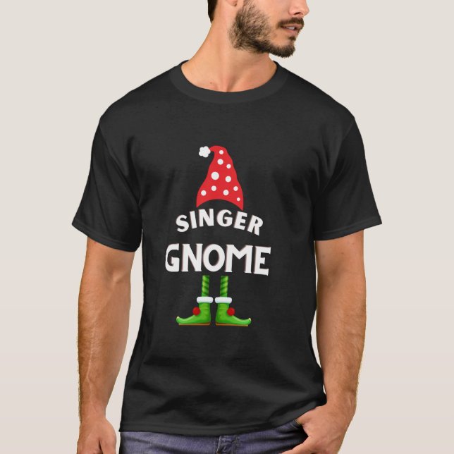 December Holidays Family Fashion Gnomes Singing Mu T-Shirt (Front)