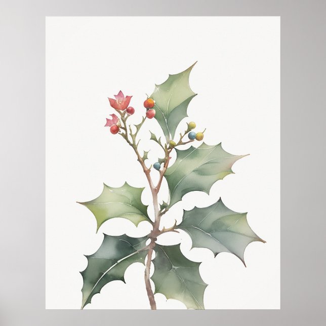 December Holly Birth Flower Poster (Front)