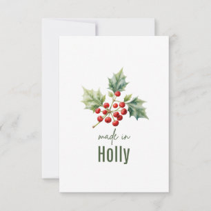 December Holly Birth FlowerThank You Card