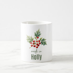 December Holly Flower Mug   Coffee Cup