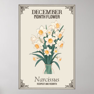 December month flower poster