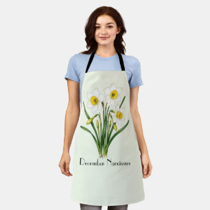 December Narcissus Flowers Apron