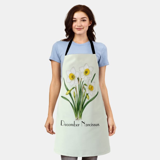 December Narcissus Flowers Apron (Worn)