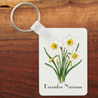 December Narcissus Flowers Key Ring