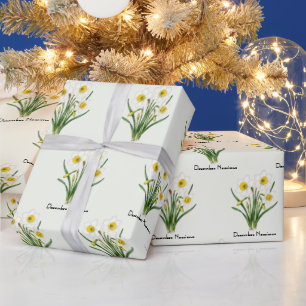December Narcissus Flowers Wrapping Paper