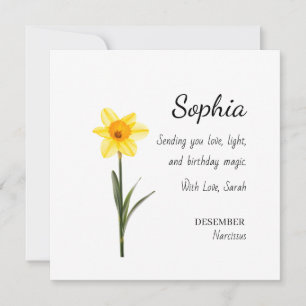 December Narcissus Personalized Birthday Card