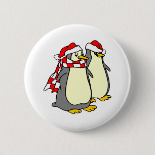 December Penguins 6 Cm Round Badge