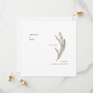 December Pine Foliage Square Wedding Save the Date