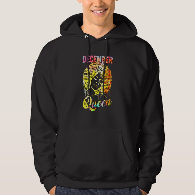 December Queen Black Woman Afro Natural Hair Afric Hoodie (Front)