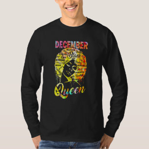 December Queen Black Woman Afro Natural Hair Afric T-Shirt