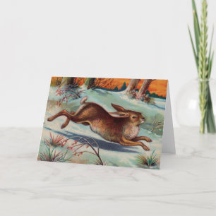 December Rabbit Greeting Card