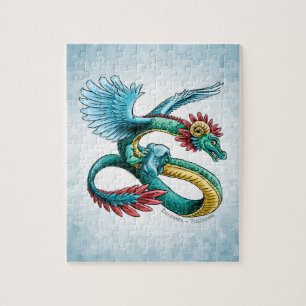 December’s Birthstone Dragon: Turquoise Jigsaw Puzzle