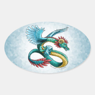December’s Birthstone Dragon: Turquoise Oval Sticker