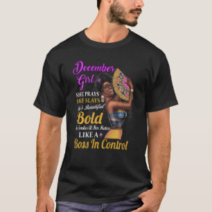 December Sagittarius Birthday Melanin Afro Queen T-Shirt