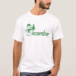 December Snowman Christmas Tree Winter Month T-Shirt