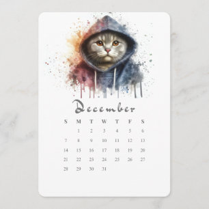 December Stand-Alone Calendar Kitty Cat Splash Art Menu