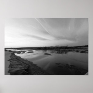 December Sunset on the Cimarron River, Oklahoma Poster