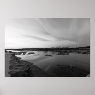 December Sunset on the Cimarron River, Oklahoma Poster