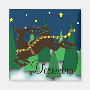 December To Do List Magnet (Reindeer)